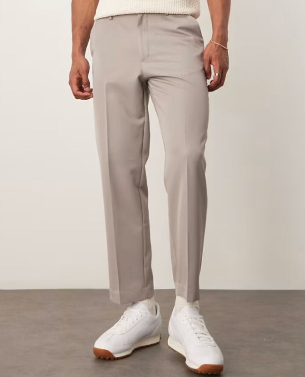 ASOS DESIGN Smart Tapered Cropped Pants Dark Stone W36 L32 NWT Men's